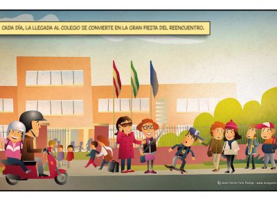 Ilustración Cómic educación financiera.Illustration Financial education comic