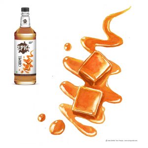 Ilustración Packaging Epic Speciality Syrup, llustration Packaging Epic Specialty Syrup