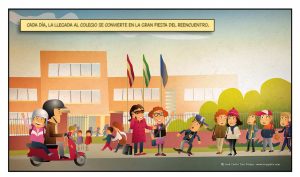 Ilustración Cómic educación financiera.Illustration Financial education comic