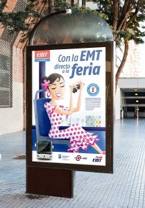 Ilustración. Con la EMT directo a la feria. Illustration. With the EMT direct to the fair.
