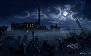 La vieja fábrica - matte painting, The old factory - matte painting